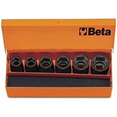 Bộ khẩu ngắn cho súng vặn ốc 1/2" có hộp, 6 chi tiết (10 - 32 mm) hãng Beta